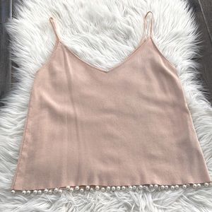 Small Pink Zara knit top with pearls